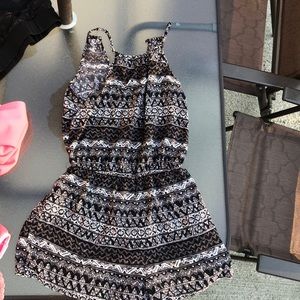 hollister black patterned romper